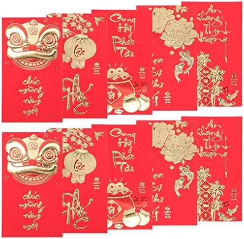 Тојвиски Плик За Среќни Пари, 42 парчиња Кинески Зајак Нова Година Црвен Плик Кинески Црвени Пликови Хонг Бао Кинески Џеб За Пари За