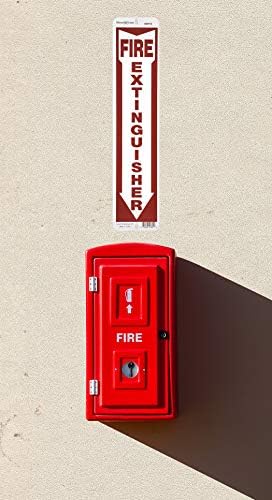 Хилман 844112 знак за гаснење пожар во бел и црвен алуминиум со симбол на стрела, 4 x 18