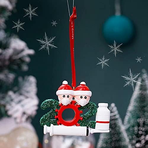 Божиќни украси 2021 година, Ковид Персонализирани семејни украси, новогодишна елка Ние сите се вакциниравме висечки украси за приврзоци за декорација