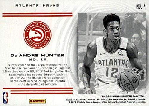 2019-20 Илузии на Панини Инстант Влијание 4 Де'Андре Хантер Атланта Хоукс НБА кошаркарска трговска картичка