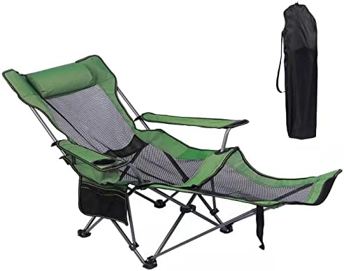 Кефомол кампување салон за стол, преносен стол за кампување, преклопување на стол за кампување со потпирач за подножје, потпирач за глава