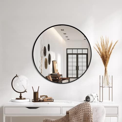 Огледало со црна Рамка, Огледала За Бања За Ѕид, Огледало Со Круг Од 22 Инчи За Суета Во Спалната Соба На Влезот