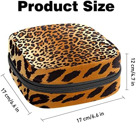 Санитарна торба за складирање на салфетка, торбичка за подлога, торбичка за подлога, мала торба за шминка, текстура на леопард
