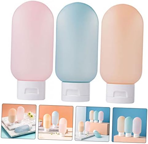 Doitool 3 парчиња со големина на преносни сапуни тоалети силиконски козметички шишиња во боја тип на лосион диспензери за чистење