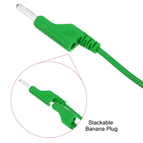 Patikil 4mm приклучок за банана на приклучоци за банана, 4мм OD 1000V / 20A 13AWG Флексибилна жица за кабелска линија за кабелска