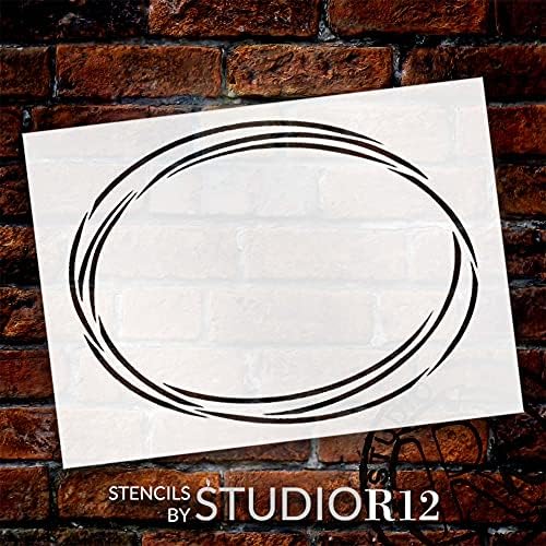 Трипл овална геометриска рамка за слика Стенцил од Студиор12 - Изберете Големина - Соединетите Американски Држави - занаетчиски модерен декор