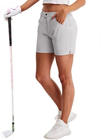 Meethoo жени за пешачење за голф 4-5 Брзо суво лето лето лето на отворено водоотпорни дами шорцеви со 4 џебови