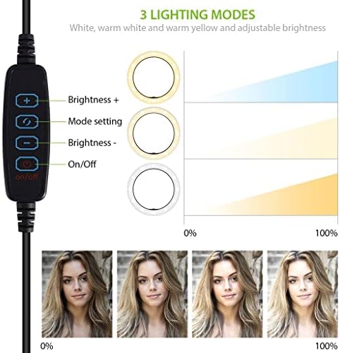 Светла Селфи Прстен Три-Боја Светлина Компатибилен Со Вашиот Samsung Galaxy Таб 3 8.0 10 Инчи Со Далечински Управувач За Пренос