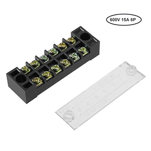 UXCELL 6 PCS DUAL ROWS 6 Позиции 600V 15A кабелска бариера Блок Терминална лента TB-1506L