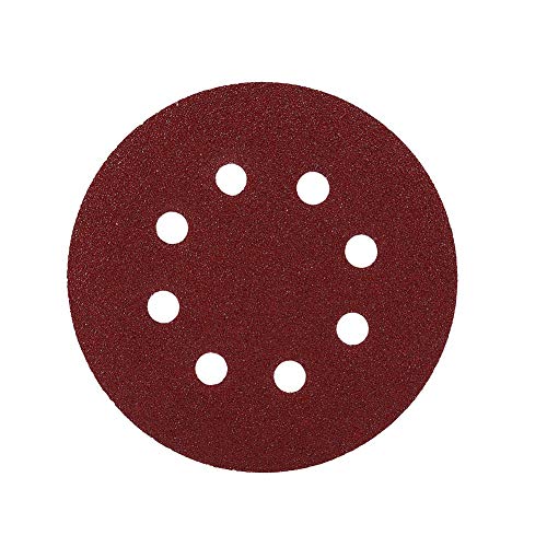 Дискови за пескарење дискови, 10 парчиња 125мм тркалезна форма црвена пескава дискови 8 дупки 60 -1000 хартија за песок