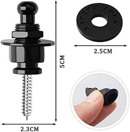 4 во 2 поставени брави со ленти за гитара со црни мијалници, црни бас безбедносни копчиња за ленти за држачи за држачи за држачи,