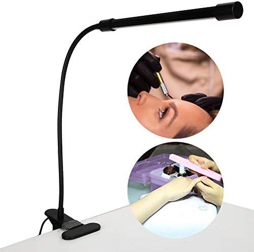 Yosoo LED-ламба за биро со прицврстувач, прилагодлива LED биро светлина USB прилагодлива насока и осветленост клип за очила за очила
