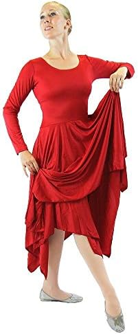 Danzcue женски славење на дух со долги ракави танцувачки фустан