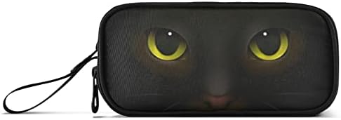 Емеливор мачка чудовиште црн молив случај со голем капацитет торбички торбички со моливчиња со патент молив кутија за жени девојки