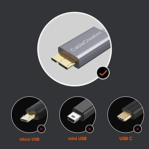 Создавање кабли [2-Пакет] Краток USB3. 0 Хард Диск Кабел 1FT, USB 3.0 a До Микро Б Кабел 5gbps Податоци, USB 3.0 Надворешен Хард Диск