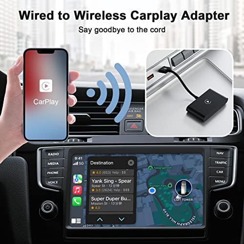 Безжичен Carplay, Carplay Безжичен Адаптер, Безжичен Carplay Адаптер за iPhone, Приклучок &засилувач; Игра Безжичен CarPlay Dongle Конвертира