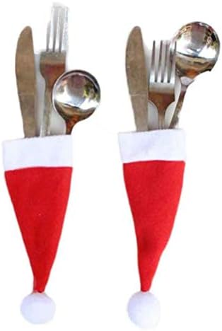Yoyorule 1pc Божиќни Капачиња Прибор За Јадење Вилушка Лажица Декор Прибор За Јадење Сет Божиќни Украси Божиќна Алатка За Складирање