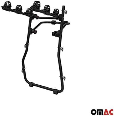 ОМАК 3 решетка за велосипеди за Хечбек Киа Рио 2017-2023 Црна | Носач на велосипеди за велосипеди за автомобили 99 lbs оптоварување со преклопување