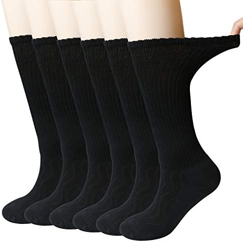 +MD 6 парови необврзувачки женски перничиња за влага за влага бамбус дијабетична екипаж фустан чорапи 9-11