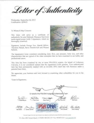 Масакрот Малмеди потпиша светци и војници 11x17 Постер PSA DNA Q09655 Ретки - Автограмирани НФЛ фотографии