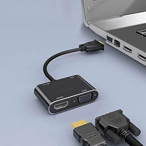 Зингтер Активен VGA До HDMI / VGA Двојни Монитори,со 3,5 mm AUX СТЕРЕО Аудио Приклучок, VGA Конвертор ВО HDMI И VGA, Вклучен