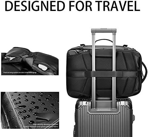 Ранец за патувања во GfuerUfq, ранец од лаптоп од 17 инчи деловен лаптоп ， Машки и женски деловен ранец ， водоотпорен, анти-кражба и
