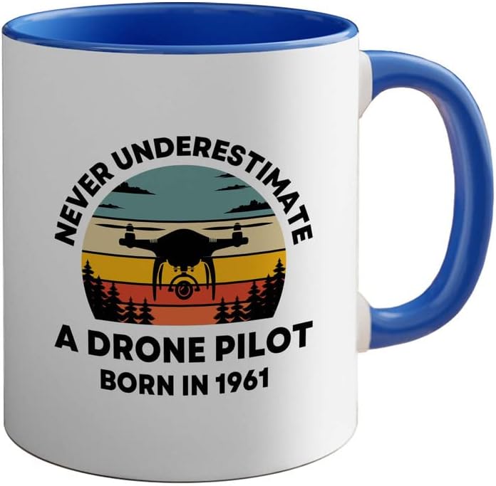 Меурчиња со меурчиња 1961 година Роденден 2 тон сина кригла 11oz, пилот на дрон Роден во 1961 година - Дрони пилоти Авијација