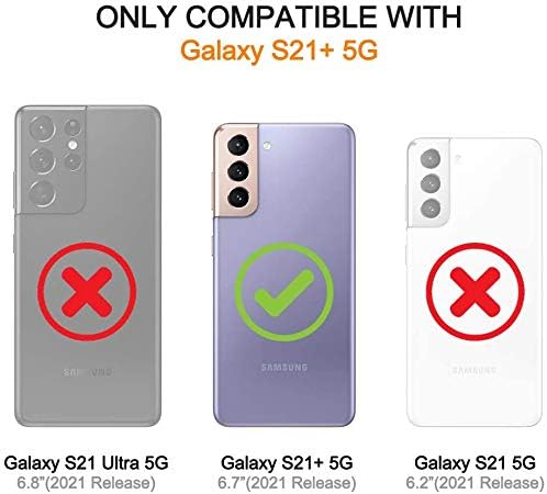 YMHXCY Galaxy S21 Plus 5G Case, Samsung S21 Plus Case со 3D заштитен заштитник на екран, оклопно одделение за ротирање на држачот за ротирање