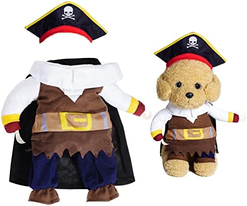 3 пакуваат миленичиња пиратски костуми сет пиратски капа капа на череп капа + пиратски кучиња наметка + пиратски косплеј џемпери за мачки