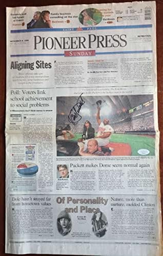 Кирби Пакет ЈСА КОА потпиша автограм за весникот Пионер во 1996 година