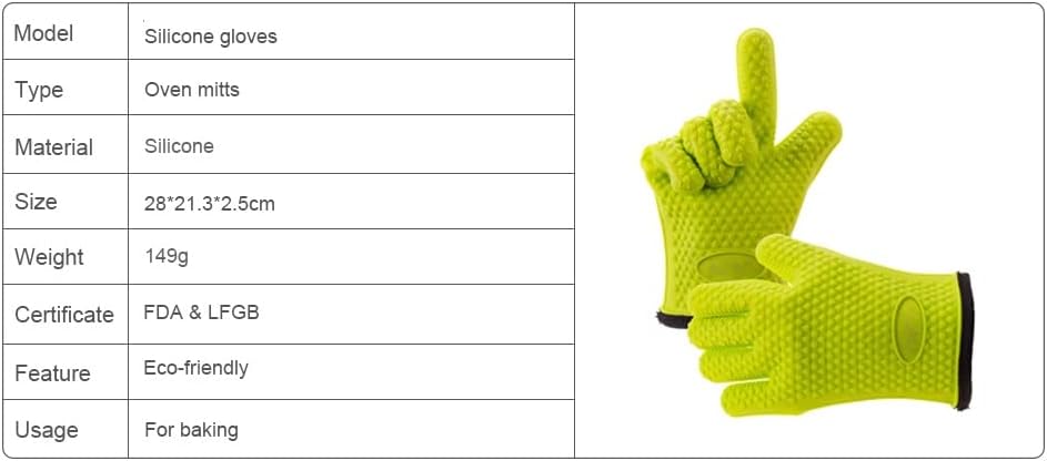 DNATS силиконска ракавица со ракавици за печење на ракавици за печење на ракавици, отпорна на топлина, отпорна