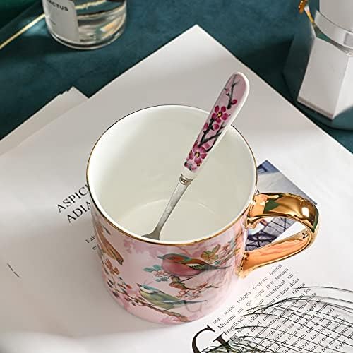 додуна Плима Коска Порцелан Кафе Креативна Керамичка Чаша Со Висок Капацитет Шолја Изглед На Високо Ниво Двојки Керамички Чај