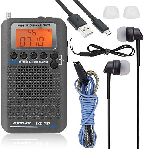Exmax EXD -737 Aviation FM/AM/SW/Band Shortwave Radio Rediver NOAA Weather Radios VHF Airband Protable Freention Band Freenkence Randheld Aircraft