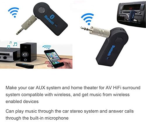 Приемник за Bluetooth Bluetooth, преносен приемник за музика со Bluetooth, мини безжичен аудио адаптер 3,5мм, за iPhone/iPad/iPod/HTC/Samsung
