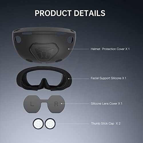 TATAVR Силиконски заштитен случај на куќиште за PS VR2 шлемот, заштитната леќа Кожа компатибилна со PS VR 2 очила, лесен за инсталирање,