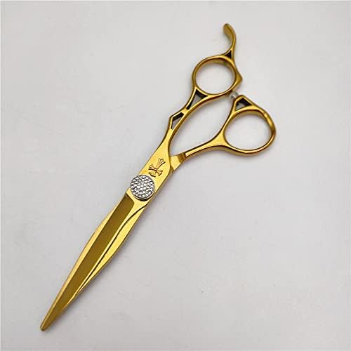 Ножици за сечење на косата, 6,0 инчи златни фризерски ножици за вкрстено облик на дијамантски завртки за ножици за коса, сечење на салони
