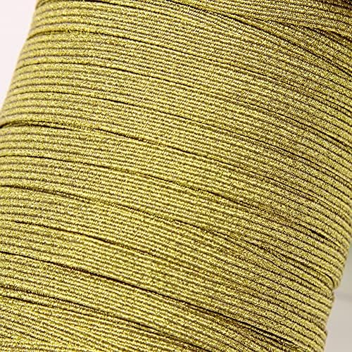 Должина од 200 јарди 1/4 инчи Ширина плетенка еластичен опсег златен сјај металик еластичен жичен кабел, тешка истегнување висока