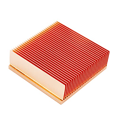 Чист бакар за греење 2,36 x 2,36 x 0,79 инчи / 60 x 60 x 20 mm Скигање перка за топлински мијалник радијатор за електронски чип LED ладење