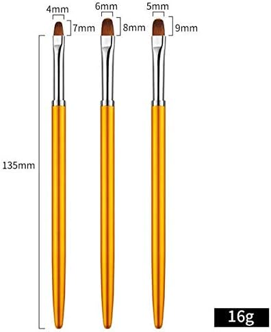 QJPAXL 3PCS Метал Тркалезен врвен дел од ноктите за износот на издвојувањето на издвојувањето на гел, градежникот за сликање, цртање цветно ливче за пенкало за маникир а