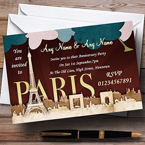 Париз Шик Свадба Годишнината Партија Персоналните Покани