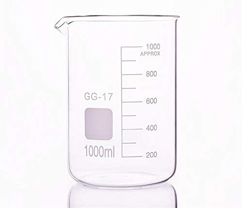 Лабораториска чаша од планински мажи во ниска форма, капацитет 1000ml, надворешен дијаметар = 105мм, висина = 145мм, лабораториска чаша наука