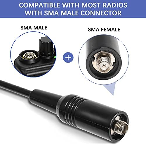 Anina Dual Band Sma-Female Antenna VHF 136-174MHz UHF 400-470MHz за радио-токи-токи шунка се ракуваше со двонасочно радио Кенвуд Баофенг Антена