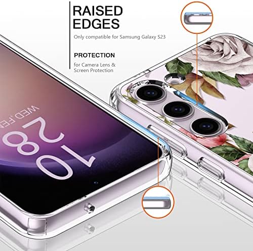 Bicol Samsung Galaxy S23 Случај Со Јасни Цветни Дизајни Телефон Покритие За Жени Девојки, Стилски Тенок Тенок Удар Отпорен Tpu Браник Цвет Заштитен