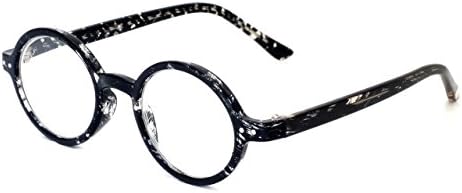 Калабрија Р421 Гроздобер Круг Очила За Читање за Мажи &засилувач; Жени | Дизајнер Удобно Круг Рамка Професор Читателите Унисекс