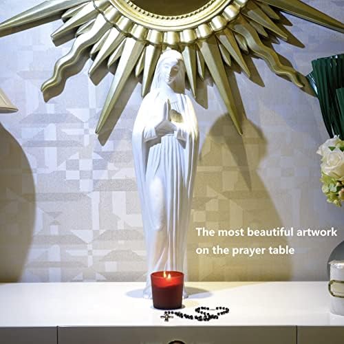 GeekPromise Блажена Дева Марија Статуа на нашата дама статуа 23,5 Голема големина бела смола католички подарок