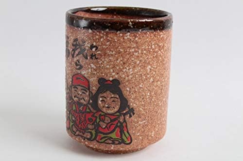 Мино опрема Јапонска Керамика Суши Јуноми Чаван Чаша Чај Седум Среќни Богови Браун произведени Во Јапонија ЈАЈ039