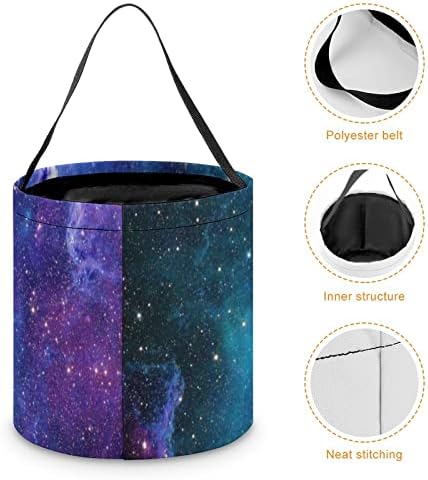 Вселенски галаксија смешен трик за Ноќта на вештерките или третирајте корпа за корпи за корпи за торбичка за рачка за декорација на забави