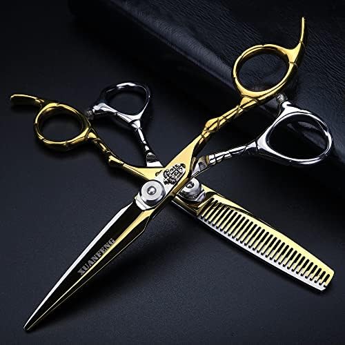 Ножици за Коса blackgold 6 инчен JP440C Челик Е Погоден За Семејно Сечење Коса, Професионално Сечење И разредување Ножици Фризерски
