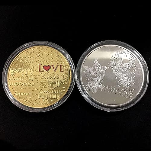 2 парчиња Комеморативна Монета Позлатена Сребрена Монета 2019 Љубовна Љубовна Монета Виртуелна Криптовалута 2021 Монета Со Ограничено