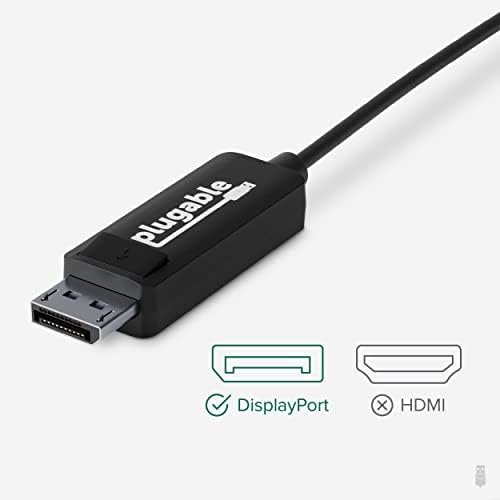 Приклучок USB C за прикажување на кабел 6 стапки, до 4K на 60Hz, USB C DisplayPort кабел - компатибилен со Thunderbolt 4/3 и USB -C